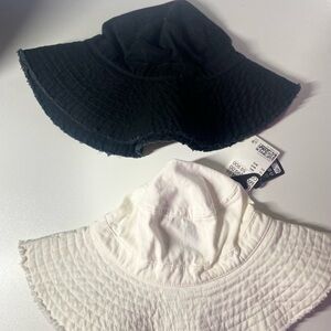 H&M Unisex Black and White Bucket Hats